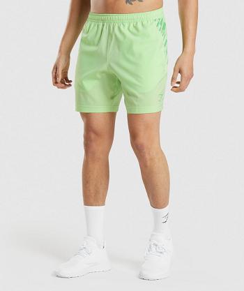 Pánské Šortky Gymshark Sportovní Stripe 7" Zelene | CZ 2828RVD